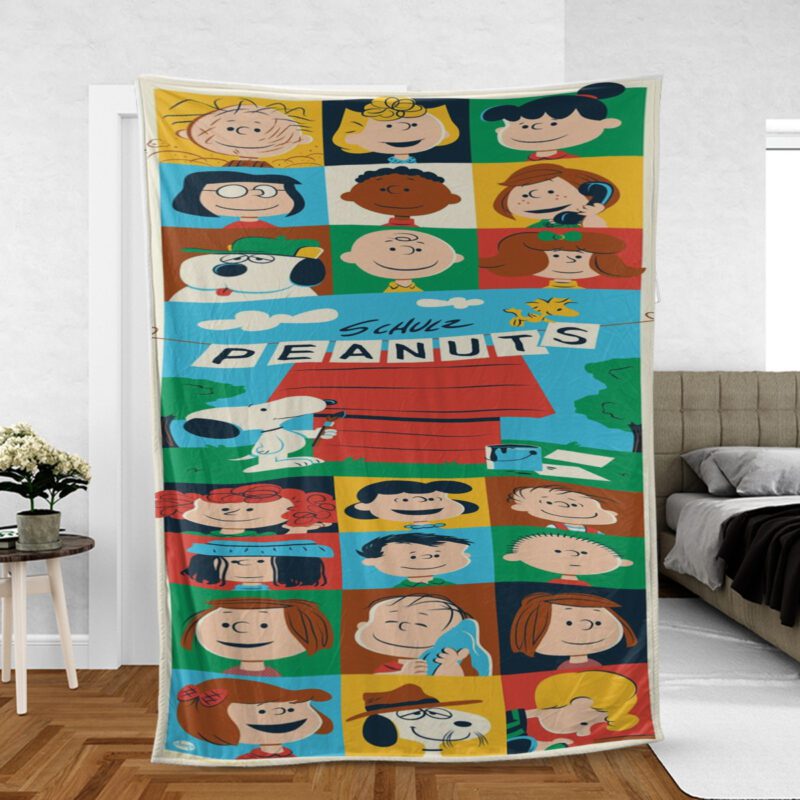 Peanuts Snoopy And Friend Cartoon Gift For Fan Comfy Sofa Throw Blanket Gift