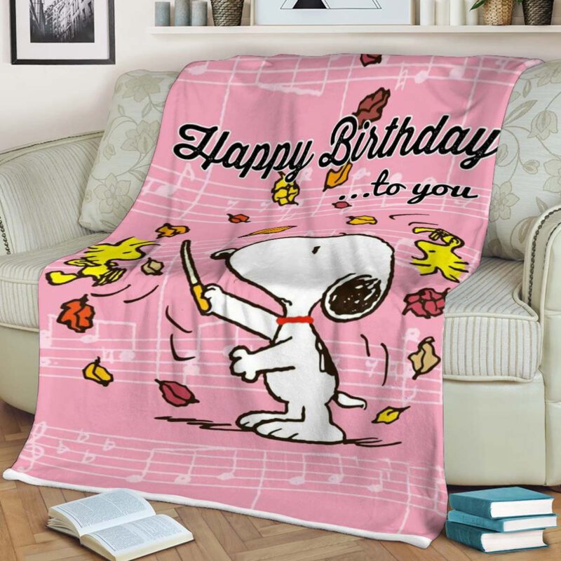 Peanuts Snoopy Happy Birthday To You Blanket