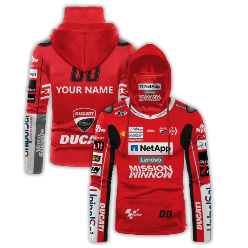 Personalized Ducati Corse Motogp Racing Team Gaiter Hoodie 729