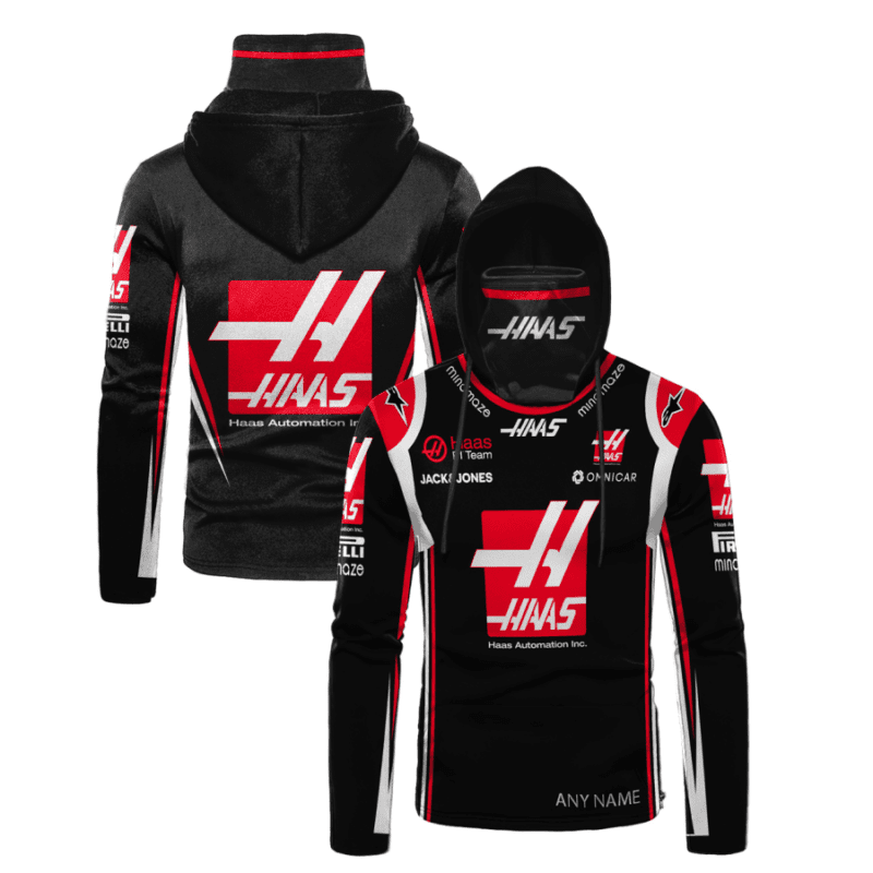 Personalized Haas F1 Team Racing Haas Automation Gaiter Hoodie 776