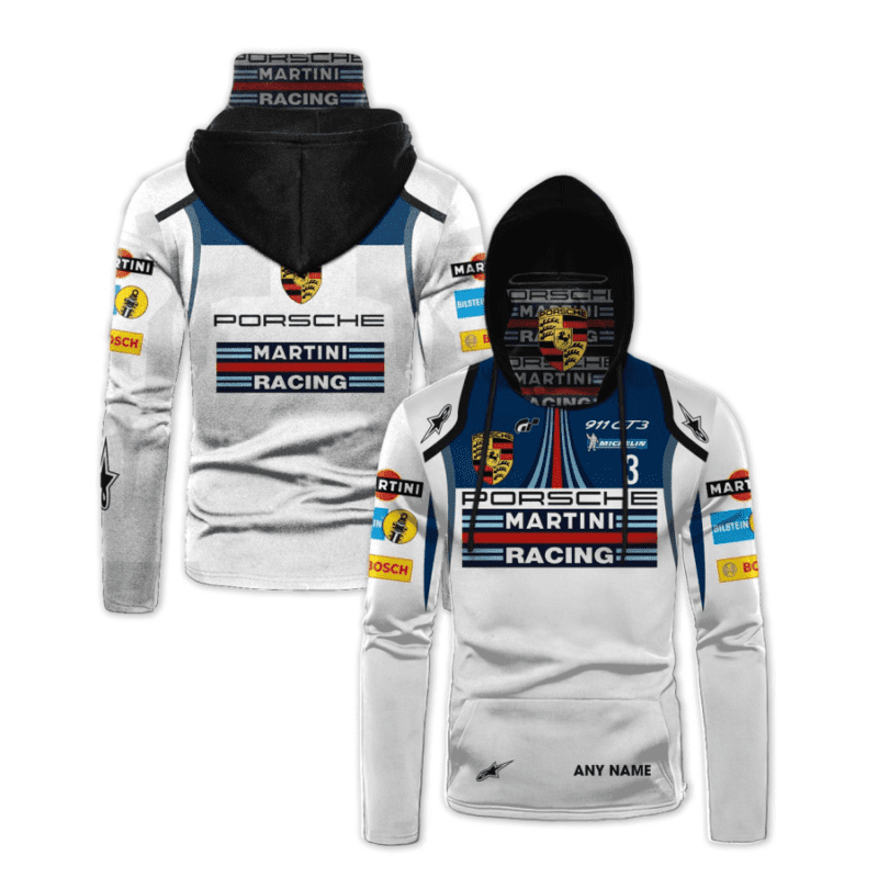 Personalized Porsche Martini Racing Gaiter Hoodie 752