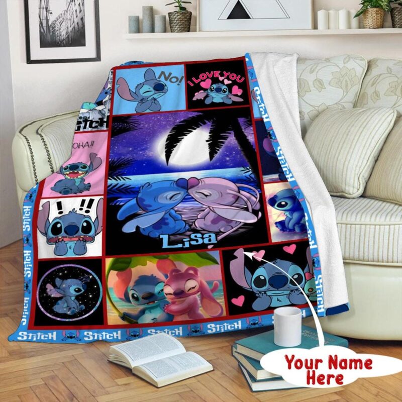 Personalized Stitch Custom Name Blanket