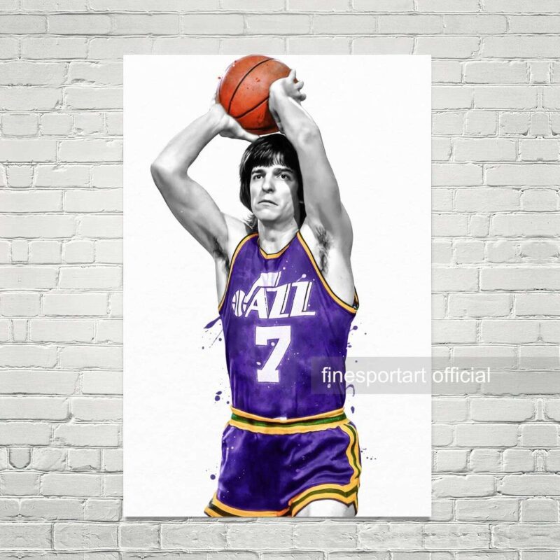 Pete Maravich "Pistol" Utah Poster