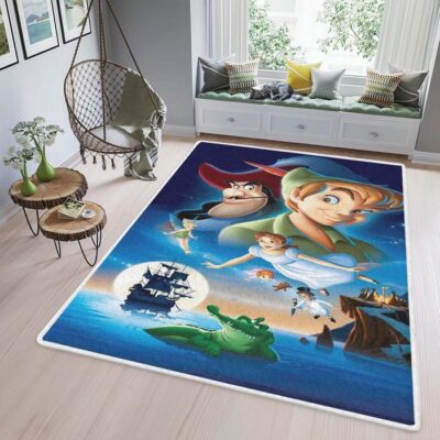Peter Pan Area Rug Living Room, Peter Pan and James Hook Rug Floor Decor