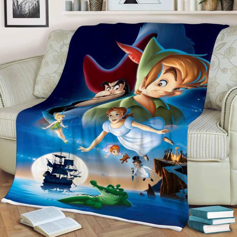 Peter Pan and James Hook Comfy Sofa Throw Blanket Gift