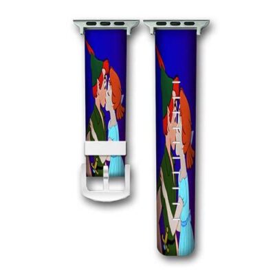 Peter Pan and Wendy Kiss Disney Custom Apple Watch Band Genuine Wrist Band Replacement