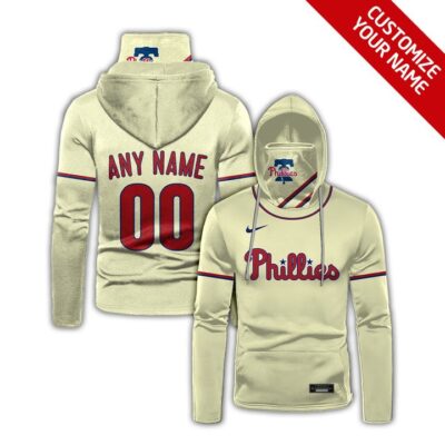 Philadelphia Phillies Mlb Baseball Team Logo Scream Jersey Style Custom Number Name For Phillies Fans Gaiter Hoodie GH0359