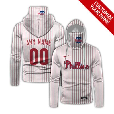 Philadelphia Phillies Mlb Baseball Team Logo White Jersey Style Custom Number Name For Phillies Fans Gaiter Hoodie GH0334