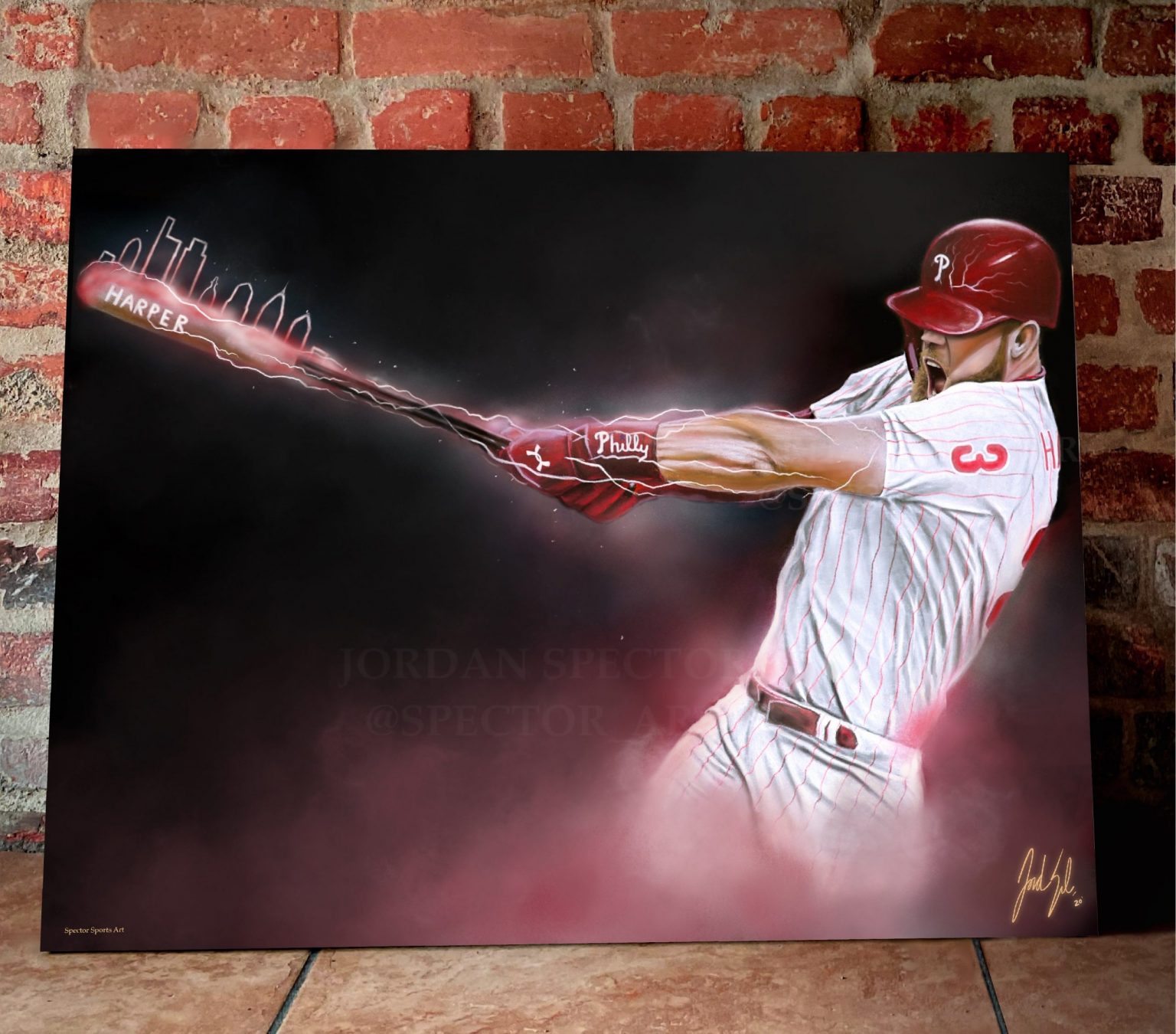 Phillies Bryce Harper "Phully Loaded" Canvas Prints - Wall Art Decor