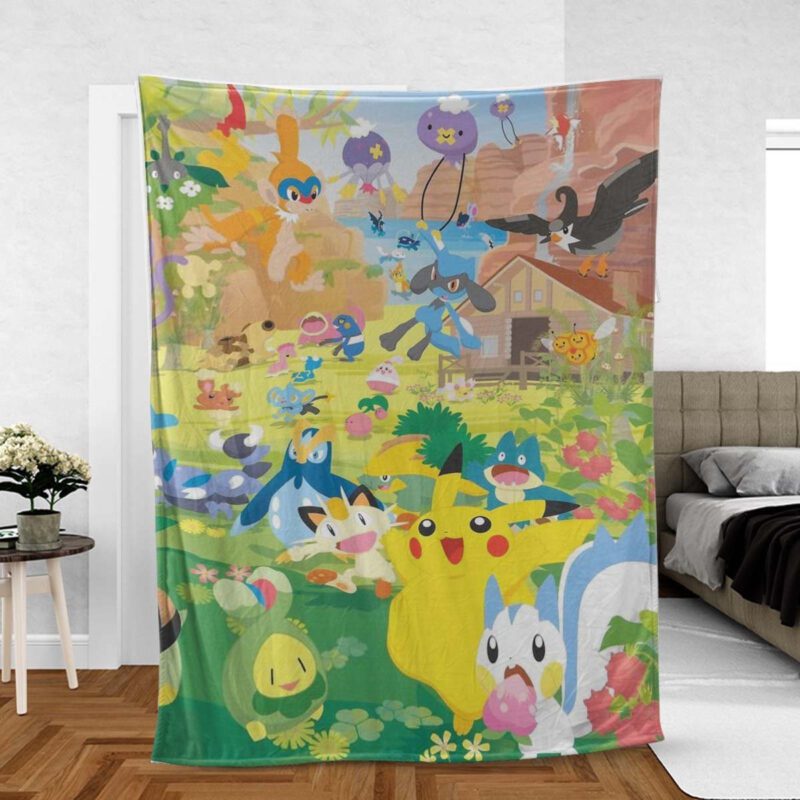 Pikachu Gift For Fan Comfy Sofa Throw Blanket Gift