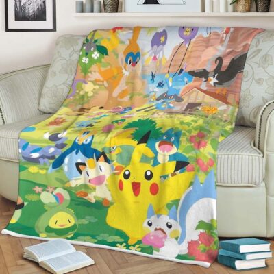 Pikachu Love Team Pokemon Manga Christmas 123 Gift,Pikachu Gift For Fan Comfy Sofa Throw Blanket Gift