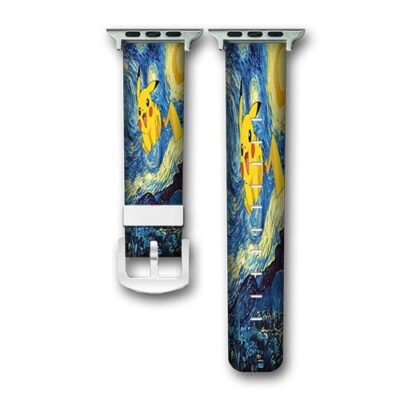 Pikachu Pokemon Starry Night Custom Apple Watch Band Genuine Wrist Band Replacement