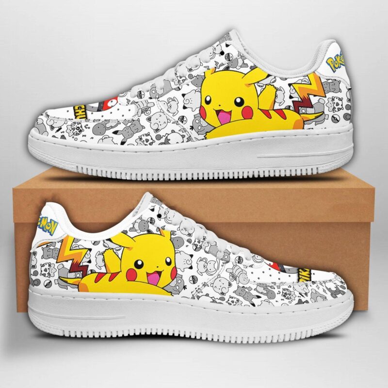 Pikachu Sneakers Pokemon Shoes Fan Gift Idea Air Force 1 Sneakers