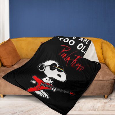 Pink Floyd Band Fan Gift Snoopy Rock Star We Are Never Too Old For Pink Floyd Comfy Sofa Throw Blanket Gift 2