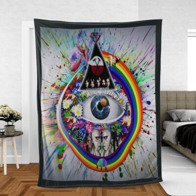 Pink Floyd Rock Band Fan Gift, Pink Floyd Collage of Their Posters Comfy Sofa Throw Blanket Gift