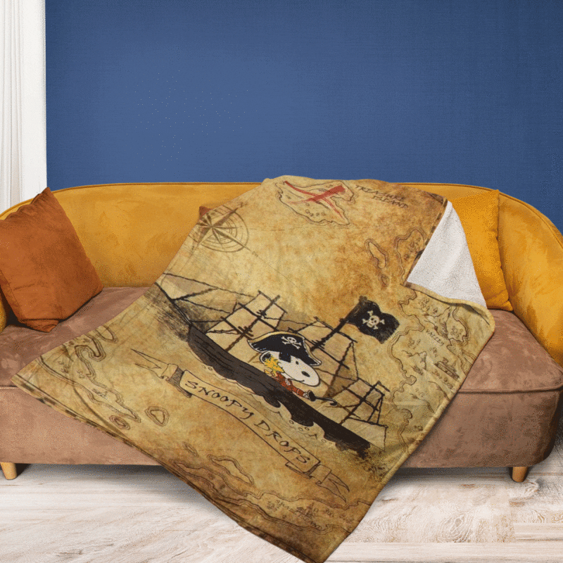Pirate Snoopy Charlie Brown The Peanuts Cartoon Ver3 Gift Lover Comfy Sofa Throw Blanket Gift 1