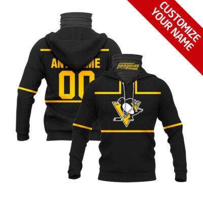 Pittsburgh Penguins #00 Nhl Team Black Jersey Style Custom Number Name For Pittsburgh Penguins Fans Gaiter Hoodie GH0326