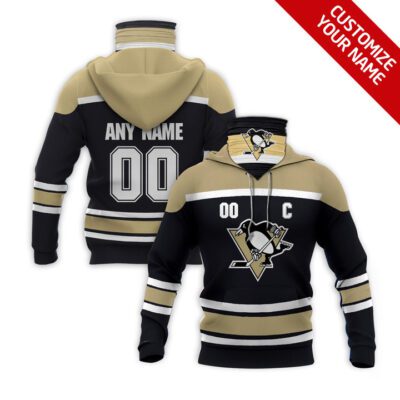 Pittsburgh Penguins Nhl Ice Hockey Team Logo Black Jersey Style Custom Number Name For Penguins Fans Gaiter Hoodie GH0198