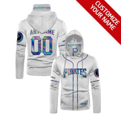Pittsburgh Pirates #00 3D Personalized White Jersey Style Custom Number Name For Pirates Fans Gaiter Hoodie GH0345