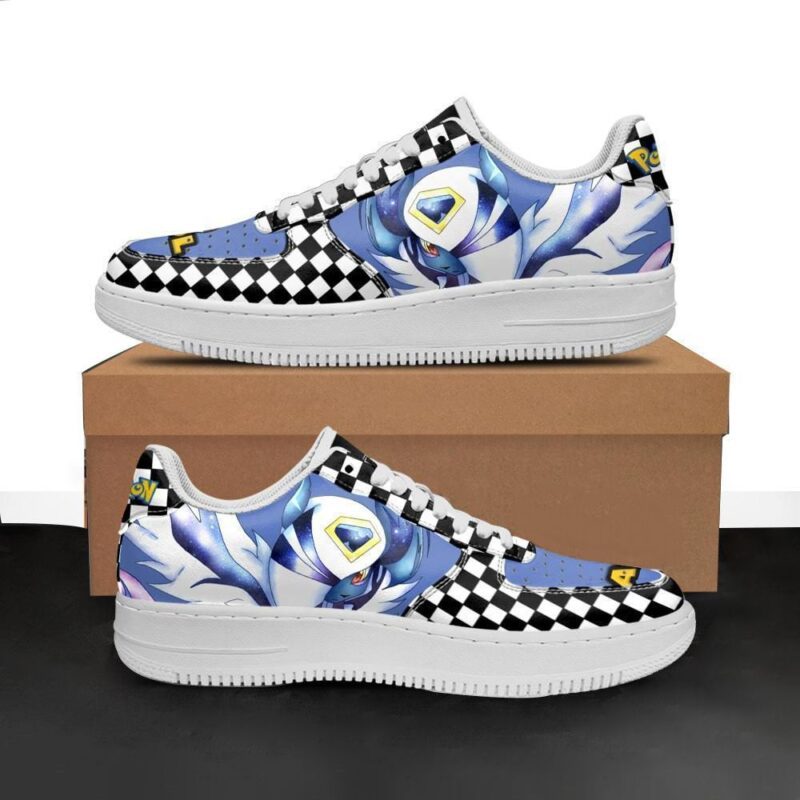 Poke Absol Sneakers Checkerboard Custom Pokemon Shoes Air Force 1 Sneakers