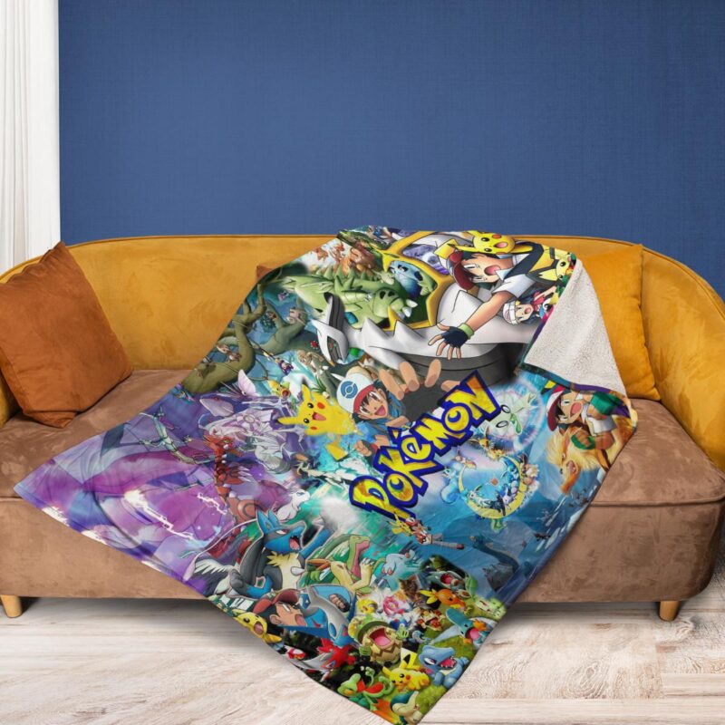 Pokémon Characters Comfy Sofa Throw Blanket Gift