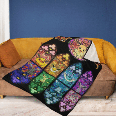 Pokémon Go Eevee Evolution Games Ver5 Christmas Gifts Lover, Pokémon Gift For Fan Comfy Sofa Throw Blanket Gift 1 Pokémon Gift For Fan Comfy Sofa Throw Blanket Gift
