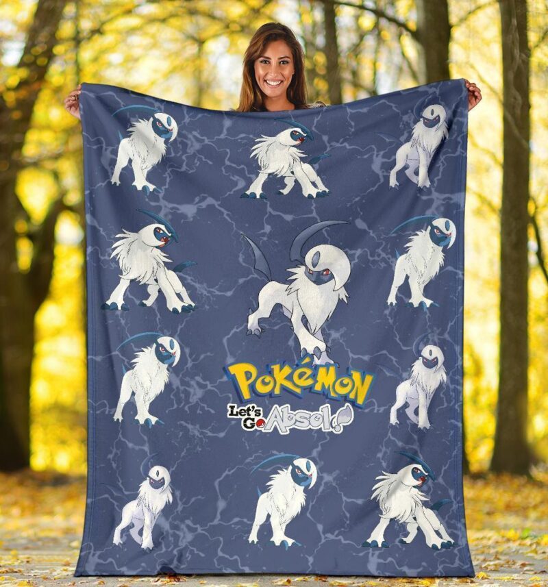 Pokemon Let's Go Absol Fleece Blanket Funny Gift