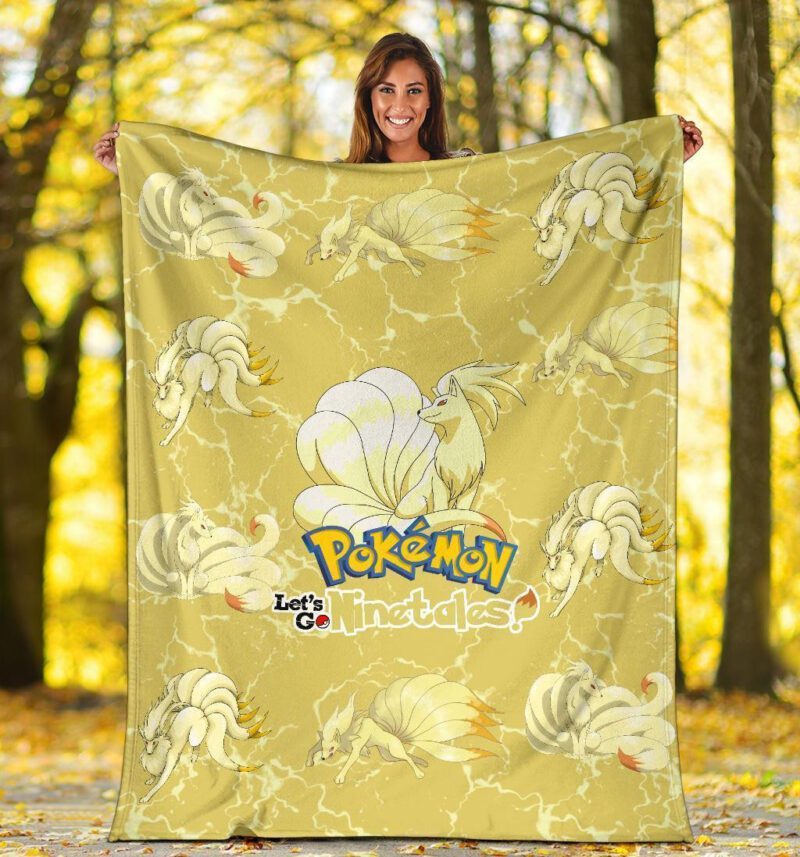 Pokemon Let's Go Ninetales Fleece Blanket Funny Gift Idea