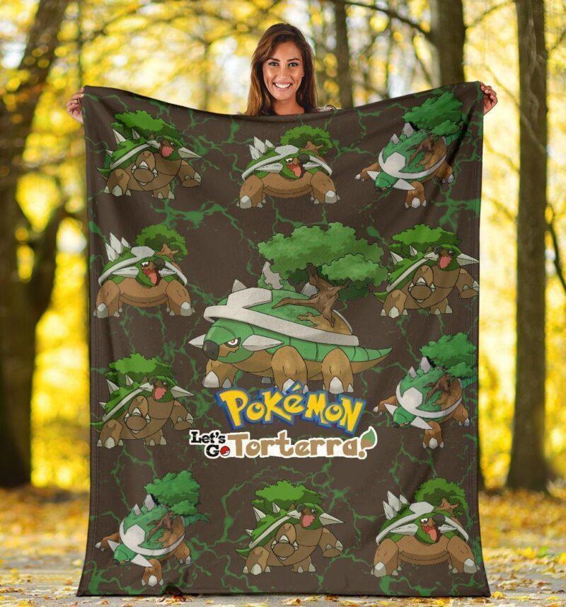 Pokemon Let's Go Torterra Fleece Blanket Funny Gift