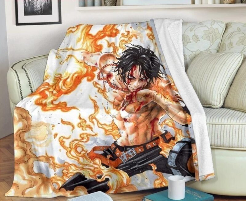 Portgas D. Ace Blanket Custom Fire Fist One Piece Anime Home Decoration