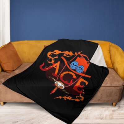 Portgas D. Ace Fire Fist Fan Gift Portgas D. Ace One Piece Anime Comfy Sofa Throw Blanket Gift 2