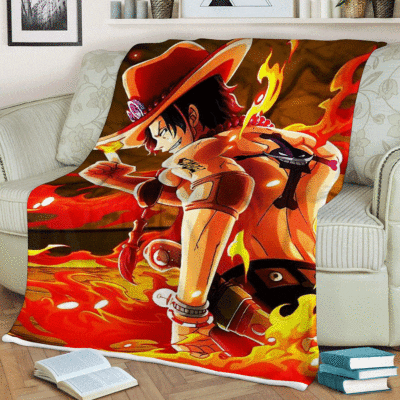 Portgas D. Ace Tattoo manga One Piece Christmas Gift,Monkey D. Luffy Gift For Fan Comfy Sofa Throw Blanket Gift