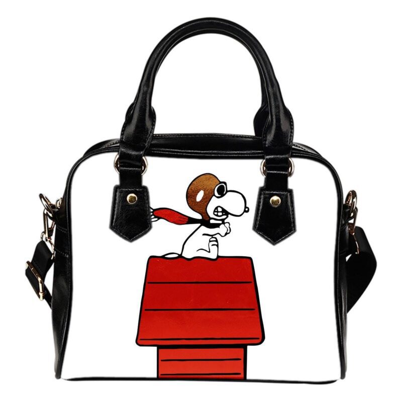 Red Baron Snoopy Lady Leather Shoulder Hand Bag SB0083