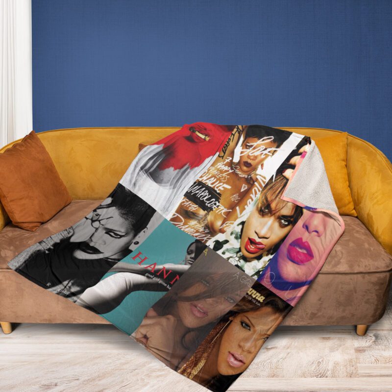 Robyn Rihanna Fenty Album Collage 2 Comfy Sofa Throw Blanket Gift