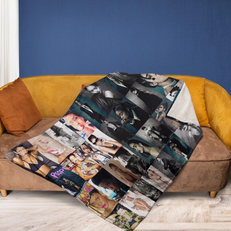 Robyn Rihanna Fenty Album Collage 3 Comfy Sofa Throw Blanket Gift