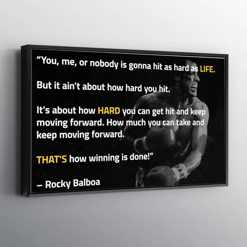 Rocky Balboa Sylvester Stallone Motivational Quote Print Wall Art Canvas