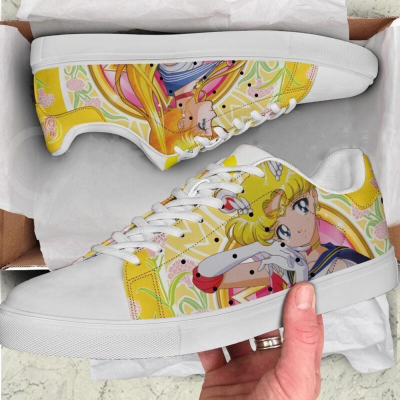 Sailor Mars Sailor Moon Low Top Leather Skate Shoes