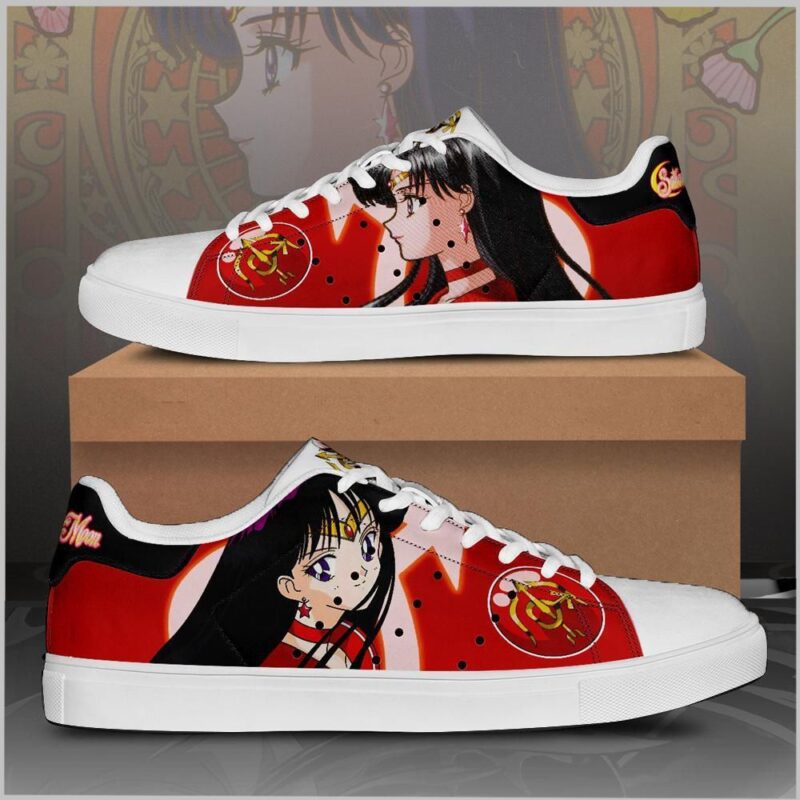 Sailor Mars Sailor Moon Low Top Leather Skate Shoes