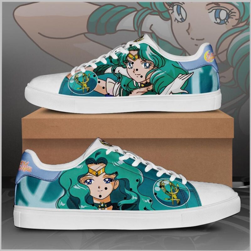 Sailor Neptune Sailor Moon Low Top Leather Skate Shoes