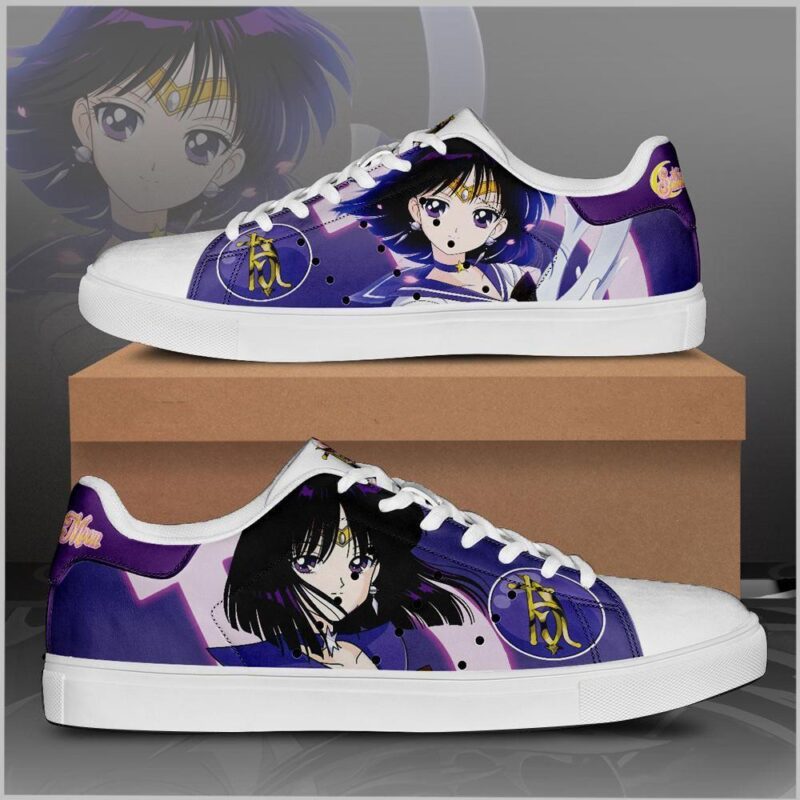 Sailor Saturn Sailor Moon Low Top Leather Skate Shoes