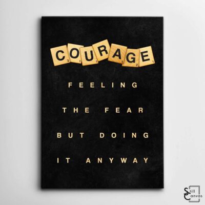 Scrabble Canvas Art Courage Definition Pieces Quote Inspirational Framed Canvas Wall Art Poster Print 2