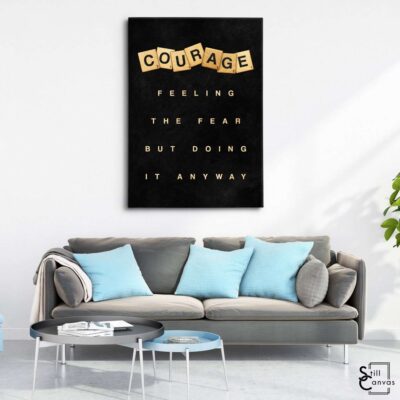 Scrabble Canvas Art Courage Definition Pieces Quote Inspirational Framed Canvas Wall Art Poster Print 3