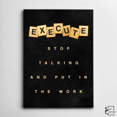 Scrabble Canvas Art Execute Definition Pieces Quote Inspirational Framed Canvas Wall Art Poster Print 2