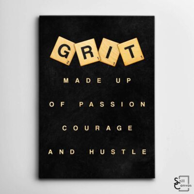 Scrabble Canvas Art Grit Definition Pieces Quote Inspirational Framed Canvas Wall Art Poster Print 2