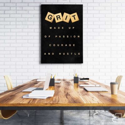 Scrabble Canvas Art Grit Definition Pieces Quote Inspirational Framed Canvas Wall Art Poster Print 3
