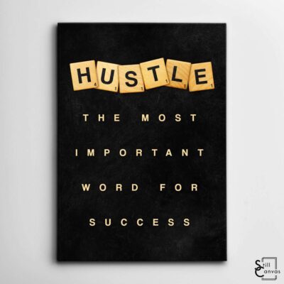 Scrabble Canvas Art Hustle Definition Pieces Quote Inspirational Framed Canvas Wall Art Poster Print 2