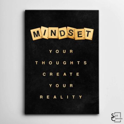 Scrabble Canvas Art Mindset Definition Pieces Quote Inspirational Framed Canvas Wall Art Poster Print 2