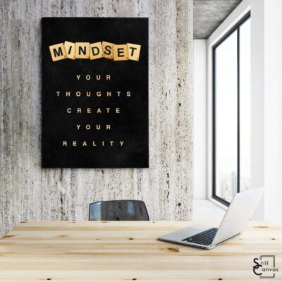 Scrabble Canvas Art Mindset Definition Pieces Quote Inspirational Framed Canvas Wall Art Poster Print 3