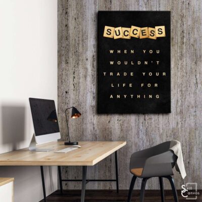 Scrabble Canvas Art Success Definition Pieces Quote Inspirational Framed Canvas Wall Art Poster Print 3