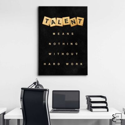 Scrabble Canvas Art Talent Definition Pieces Quote Inspirational Framed Canvas Wall Art Poster Print 3